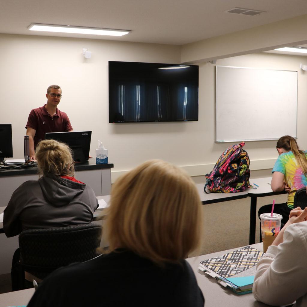 Professor teaches students at the Southeast Education Center